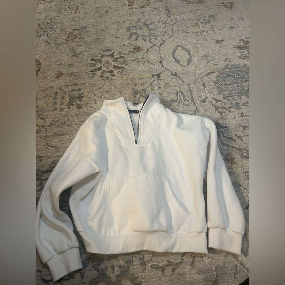Women’s Trendy Queen White Half-Zip Sweater